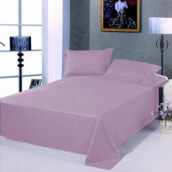HomePuls Cearsaf de pat 2 persoane Damasc Policoton dunga 1 cm, 220 x 230 cm, Lila