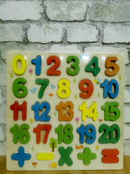  Puzzle incastru din lemn in relief cu numere si operatii aritmetice 2 (101549)