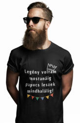 Legény voltam mostanáig, papucs leszek mindhalálig legénybúcsú - Férfi Póló (664188)