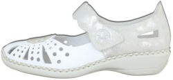 RIEKER Pantofi dama, Rieker, 41368-80-Alb, casual, piele naturala, cu talpa joasa, alb (Marime: 40)