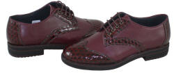 Nicolis Pantofi dama, Nicolis, 110706-Bordo, casual, piele naturala, cu toc, bordo (Marime: 36)