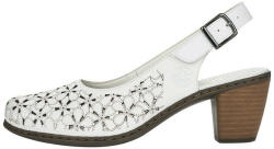 RIEKER Pantofi dama, Rieker, 40981-80-Alb, casual, piele naturala, cu toc, alb (Marime: 40)