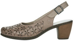 RIEKER Pantofi dama, Rieker, 40981-64-Bej, casual, piele naturala, cu toc, bej (Marime: 37)