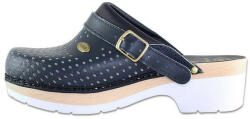Scholl Saboti dama, Scholl, Clog-S-Comf-B-S-Ce-F20176-1040-Albastru-Inchis, profesionali, piele naturala, ortopedici, cu toc, albastru inchis (Marime: 36)