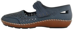 RIEKER Pantofi dama, Rieker, 44896-14-Albastru-Inchis, casual, piele naturala, cu talpa joasa, albastru inchis (Marime: 38)