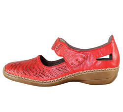 RIEKER Pantofi dama, Rieker, 413G6-33-Rosu, casual, piele naturala, cu talpa joasa, rosu (Marime: 37)