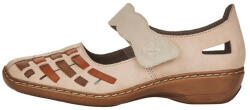 RIEKER Pantofi dama, Rieker, 41369-61-Bej, casual, piele naturala, cu talpa joasa, bej (Marime: 40)