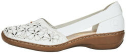 RIEKER Pantofi dama, Rieker, 41356-80-Alb, casual, piele naturala, cu talpa joasa, alb (Marime: 36)
