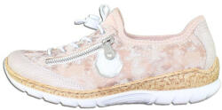 RIEKER Pantofi dama, Rieker, N4263-30-Roz, casual, piele ecologica, cu talpa joasa, roz (Marime: 37)