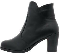 Nicolis Botine dama, Nicolis, 153627-Negru, casual, piele naturala, imblanite, cu toc, negru (Marime: 36)