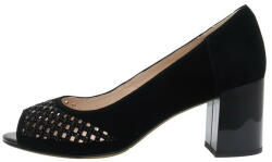 Epica Pantofi dama, Epica, JIXY553-M814-P8563ZT-01-I-Negru, elegant, piele intoarsa, cu toc, negru (Marime: 39)