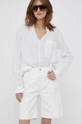 Calvin Klein Jeans farmer rövidnadrág női, fehér, sima, magas derekú - fehér 26