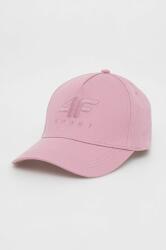 4F pamut baseball sapka rózsaszín, sima - rózsaszín S - answear - 8 390 Ft