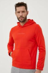 Calvin Klein melegítő felső Essentials narancssárga, sima, kapucnis - narancssárga S