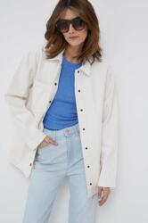 Pepe Jeans pamut ing River Stripe női, galléros, fehér, relaxed - fehér XS