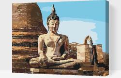 Festés számok szerint - Buddha-szobor Méret: 30x40cm, Keretezés: Keret nélkül (csak a vászon)