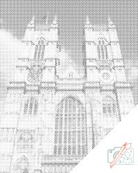  PontPöttyöző - Westminsteri apátság, Anglia Méret: 30x40cm, Keretezés: Keret nélkül (csak a vászon), Szín: Zöld