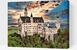 Festés számok szerint - Neuschwanstein kastély Méret: 30x40cm, Keretezés: Keret nélkül (csak a vászon)