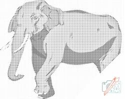 PontPöttyöző - Rajzfilm elefánt Méret: 30x40cm, Keretezés: Keret nélkül (csak a vászon), Szín: Piros