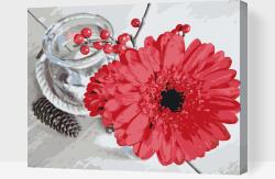  Festés számok szerint - Gerbera és gyertya Méret: 30x40cm, Keretezés: Keret nélkül (csak a vászon)