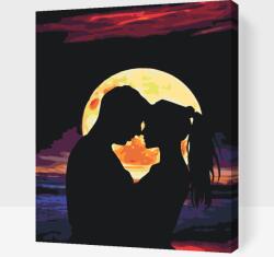Festés számok szerint - Romantika naplementében Méret: 30x40cm, Keretezés: Keret nélkül (csak a vászon)
