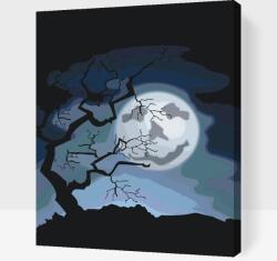 Festés számok szerint - Kísérteties hold Méret: 30x40cm, Keretezés: Keret nélkül (csak a vászon)