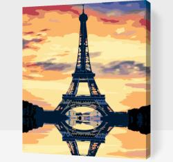 Festés számok szerint - Eiffel-torony Méret: 30x40cm, Keretezés: Keret nélkül (csak a vászon)