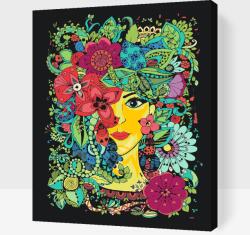  Festés számok szerint - Mandala nő Méret: 30x40cm, Keretezés: Keret nélkül (csak a vászon)