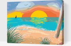  Festés számok szerint - Festett part Méret: 30x40cm, Keretezés: Keret nélkül (csak a vászon)