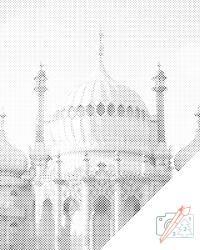 PontPöttyöző - Royal Pavilion, Brighton, Anglia Méret: 30x40cm, Keretezés: Keret nélkül (csak a vászon), Szín: Fekete