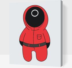  Festés számok szerint - Squid game - Őr Méret: 30x40cm, Keretezés: Keret nélkül (csak a vászon)