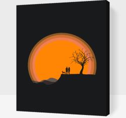 Festés számok szerint - Pár a szirten Méret: 30x40cm, Keretezés: Keret nélkül (csak a vászon)