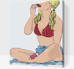  Festés számok szerint - Finom eper Méret: 30x40cm, Keretezés: Keret nélkül (csak a vászon)