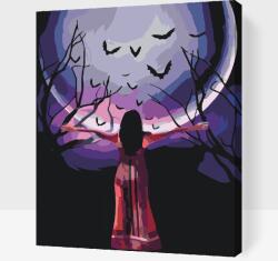  Festés számok szerint - Misztikus nő telihold idején Méret: 30x40cm, Keretezés: Keret nélkül (csak a vászon)