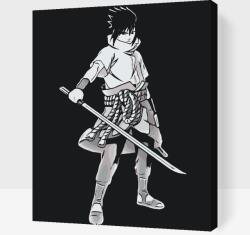 Festés számok szerint - Uchiha Sasuke Méret: 30x40cm, Keretezés: Keret nélkül (csak a vászon)
