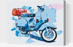 Festés számok szerint - Kék Vespa Méret: 30x40cm, Keretezés: Keret nélkül (csak a vászon)