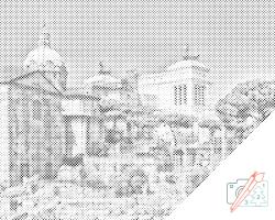 PontPöttyöző - Forum Romanum, Róma 2 Méret: 30x40cm, Keretezés: Keret nélkül (csak a vászon), Szín: Kék