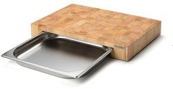 Continenta C4027 - Konyhai vágódeszka tálcával, 48x32, 5 cm, gumifa C4027 (GG138)