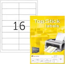 Topstick 96.5 mm x 33.9 mm Papír Íves etikett címke Topstick Fehér ( 100 ív/doboz ) (TOPSTICK-8710)