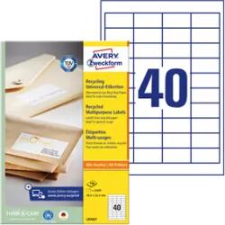 Avery Zweckform 48.5 mm x 25.4 mm Papír Íves etikett címke Avery Zweckform Fehér ( 100 ív/doboz ) (LR3657)