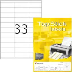 Topstick 70 mm x 25.4 mm Papír Íves etikett címke Topstick Fehér ( 100 ív/doboz ) (TOPSTICK-8702)