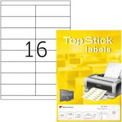 Topstick 105 mm x 33.8 mm Papír Íves etikett címke Topstick Fehér ( 100 ív/doboz ) (TOPSTICK-8732)