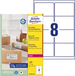 Avery Zweckform 99.1 mm x 67.7 mm Papír Íves etikett címke Avery Zweckform Fehér ( 100 ív/doboz ) (LR7165-100)