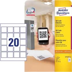 Avery Zweckform 45 mm x 45 mm Papír Íves etikett címke Avery Zweckform Fehér ( 25 ív/doboz ) (L7121-25)