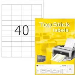 Topstick 48.5 mm x 25.4 mm Papír Íves etikett címke Topstick Fehér ( 100 ív/doboz ) (TOPSTICK-8658)