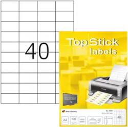 Topstick 52.5 mm x 29.7 mm Papír Íves etikett címke Topstick Fehér ( 100 ív/doboz ) (TOPSTICK-8698)