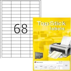 Topstick 48.5 mm x 16.9 mm Papír Íves etikett címke Topstick Fehér ( 100 ív/doboz ) (TOPSTICK-8729)