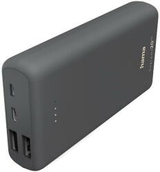 Hama Baterie externa "Supreme 20HD" Power Pack, 20000 mAh, 3 Outputs: 1 x USB-C, 2 x USB-A, grey (00201669)