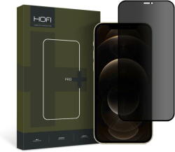 HOFI Folie Protectie Ecran HOFI PRO+ pentru Apple iPhone 12 / iPhone 12 Pro, Sticla securizata, Full Face, Full Glue, Privacy, Neagra (fol/ec/hof/prr/ne) - pcone