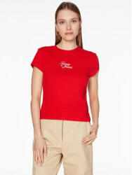 Tommy Jeans Tricou Essential Logo DW0DW15441 Roșu Regular Fit